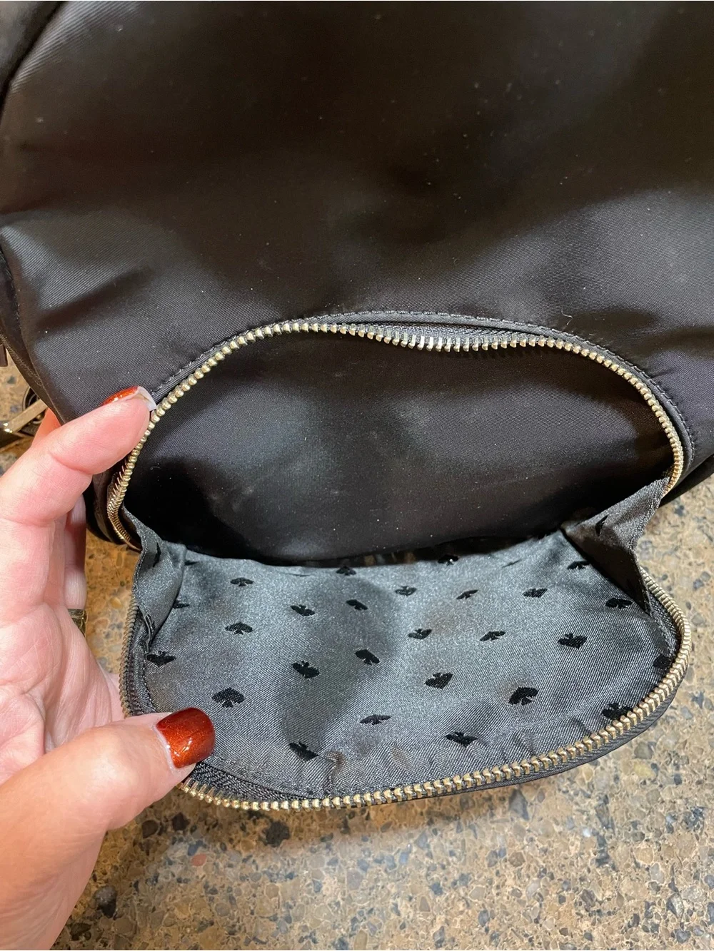 kate spade Retro Modern Black Dawn Medium Backpack Nylon Lightweight Coquette